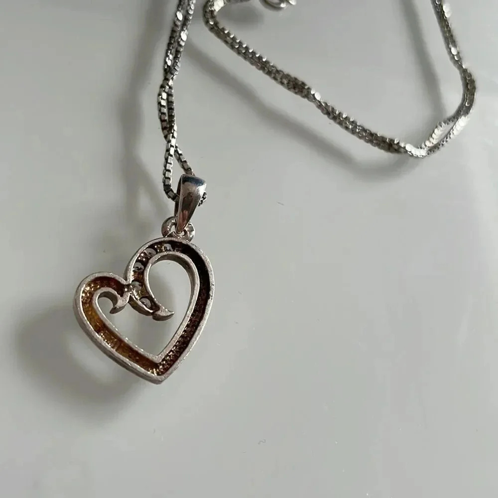 š„4/$20 SilverĀ PlatedāHeart Shaped Necklace with Charm - Picture 6 of 9